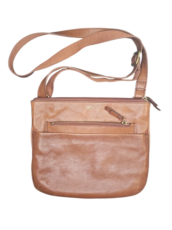 Fossil Handbags - Fossil Tan Tessa Women's Leather Crossbody Bag Adjustable Strap Casual
